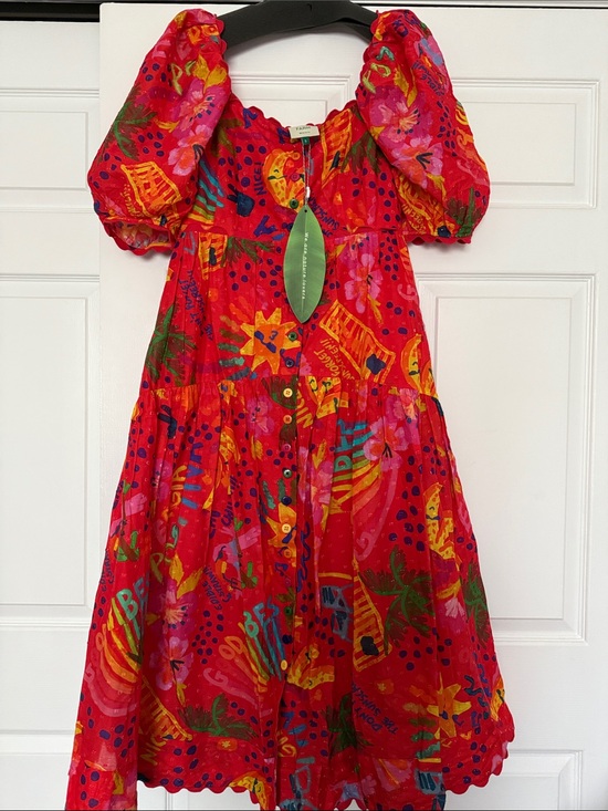 FARM Rio Dresses & Skirts - FARM Rio Red Multicolor Floral & Graphic Maxi Dress